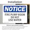 Signmission Fire Pump Room Do Not Use Water, 5 in W x Rectangle, Vinyl Decal OS-2PACK-NS-D-35-L-12636 - alternate 2